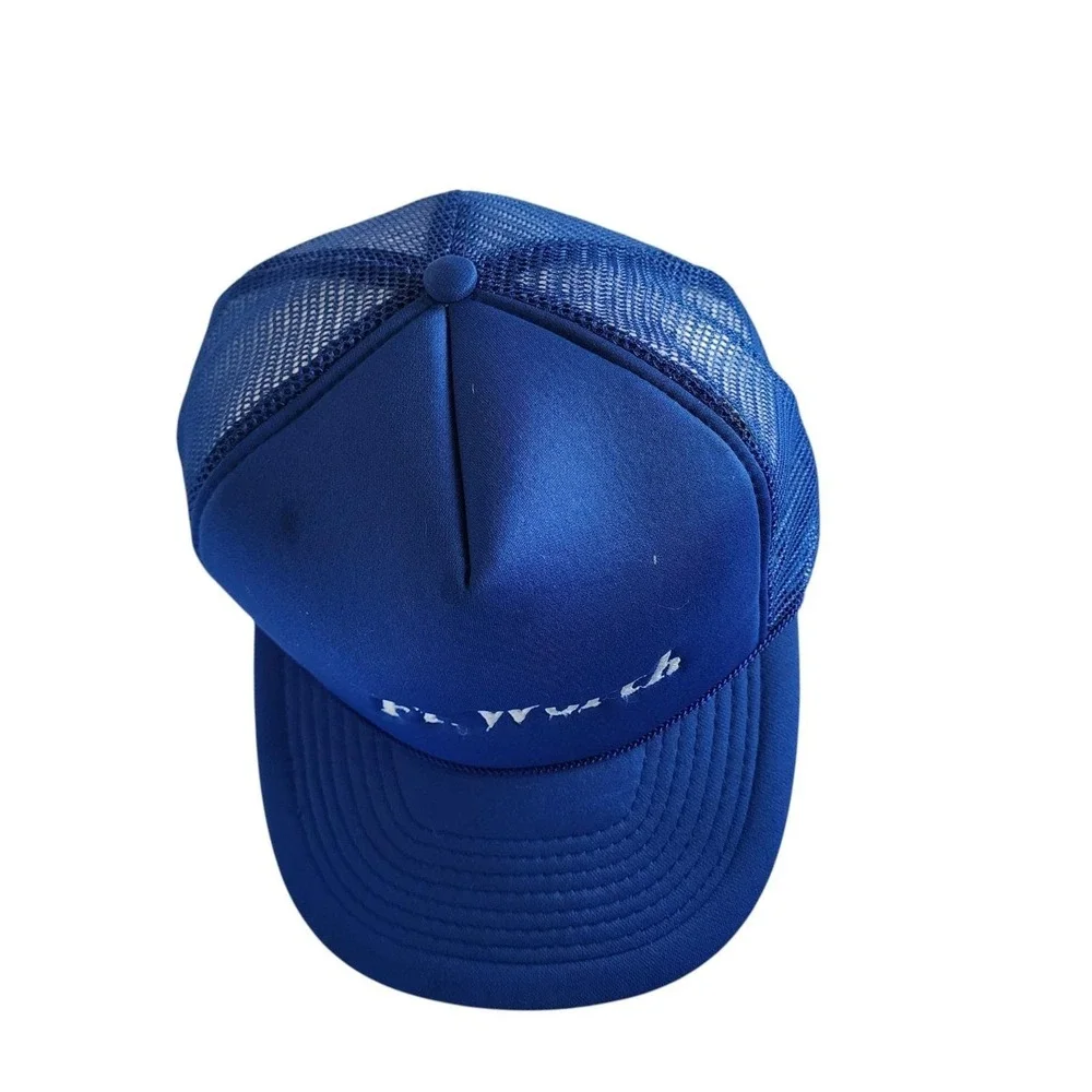 Vintage 80s Ft Worth Texas Trucker Snapback Hat NWT Royal Blue Embroidered